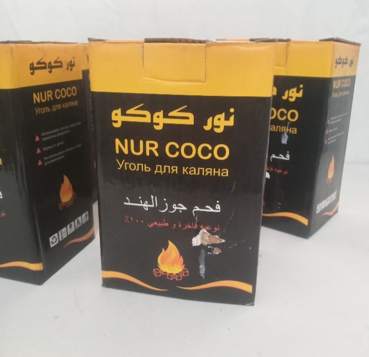  4 بسته زغال نارگیل  یک کیلویی نور کوکو