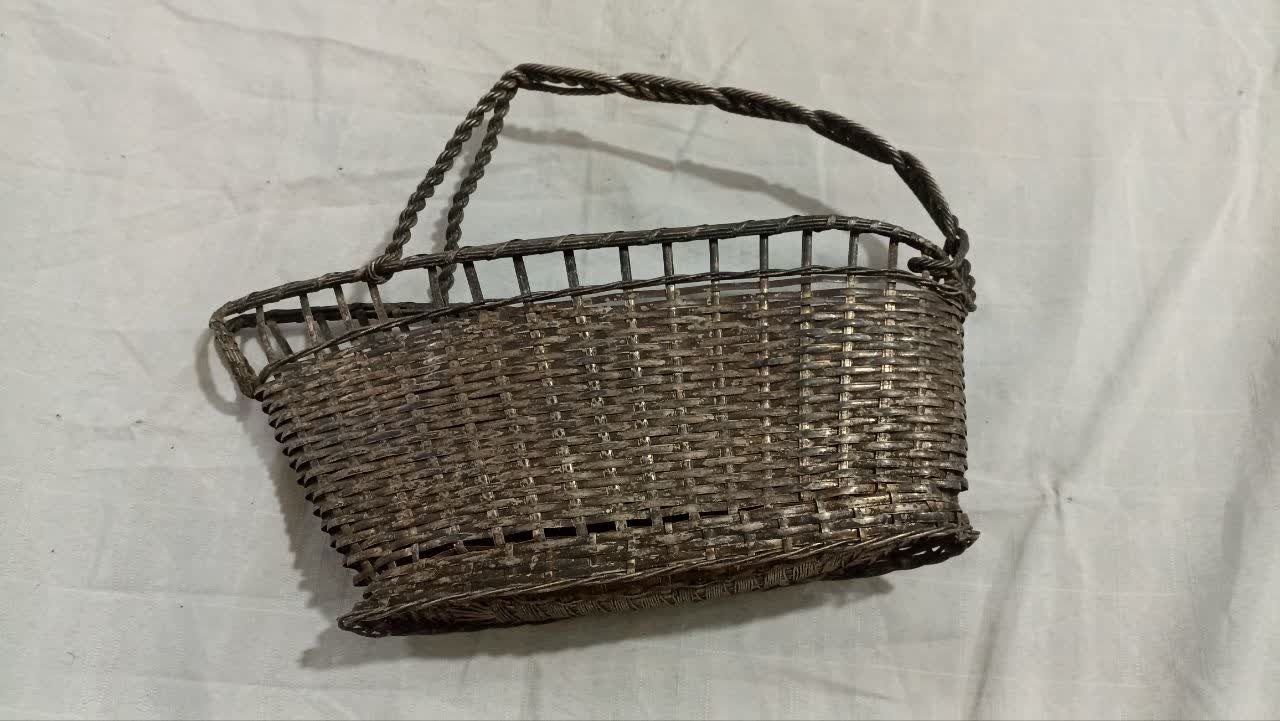 سبد دست باف روکش نقره