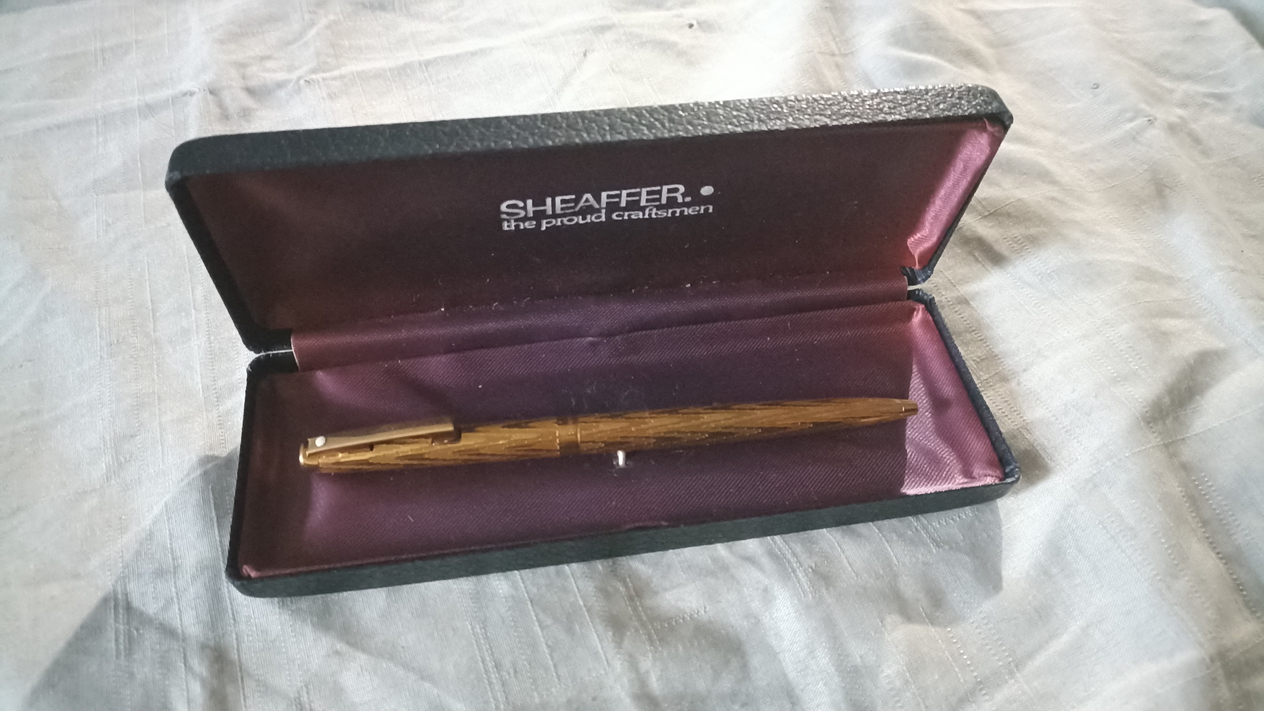 خودکار شیفر روکش طلا قدیمی با جعبه