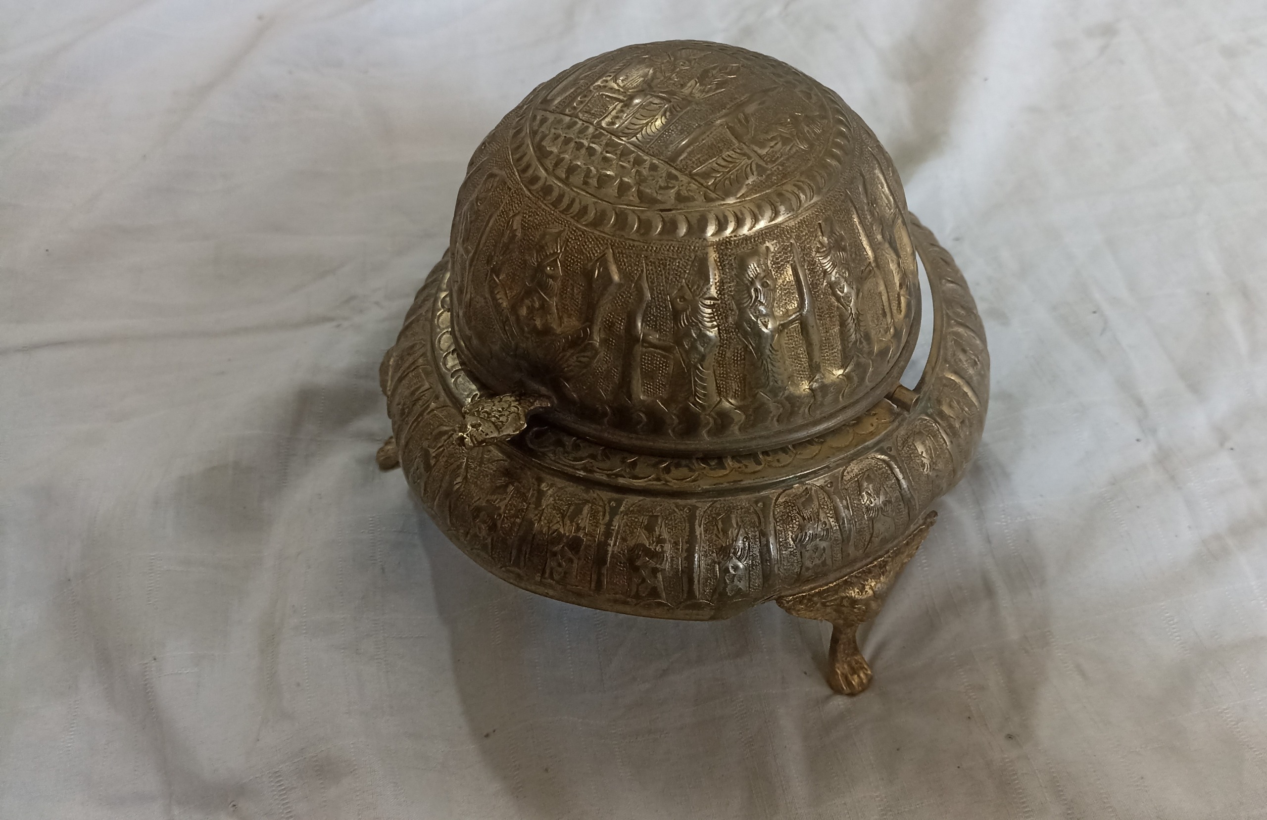 خاویار خوری قدیمی کلکسیونی برنجی