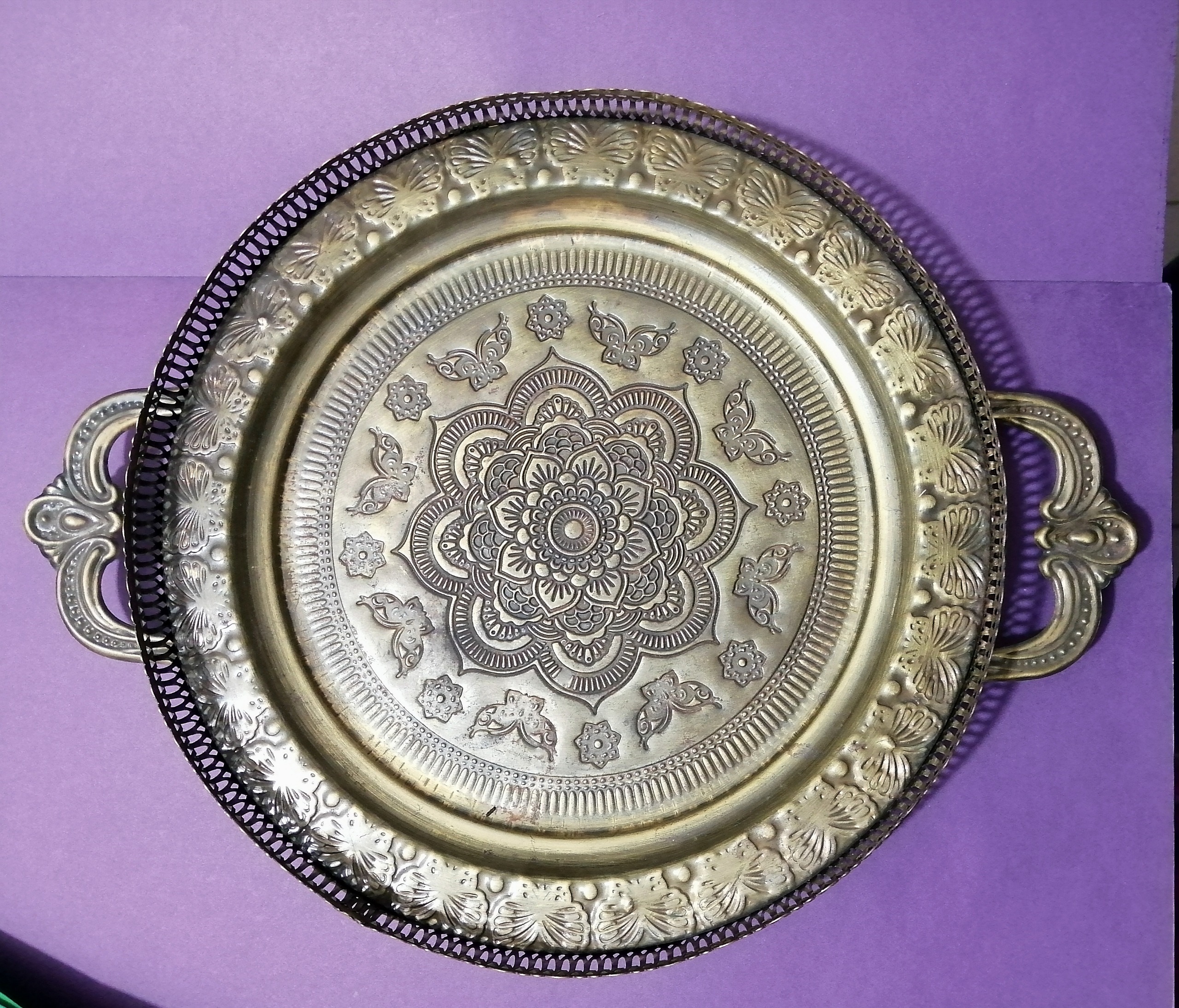 سینی آهنی طرح برنزی توضیحات