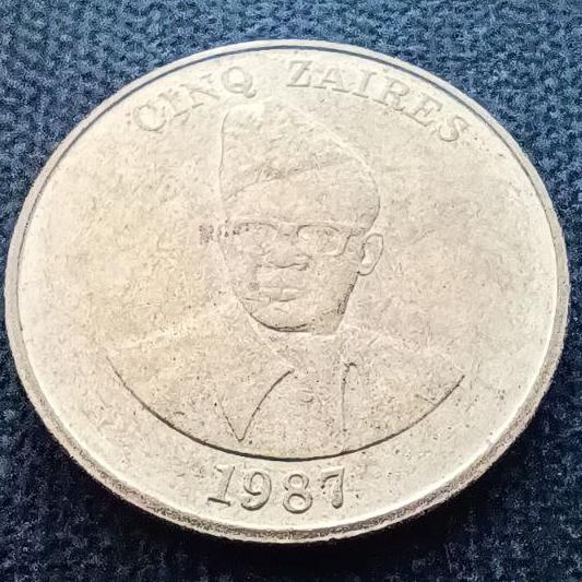 سکه 5 زئیر کشور زئیر سال 1987