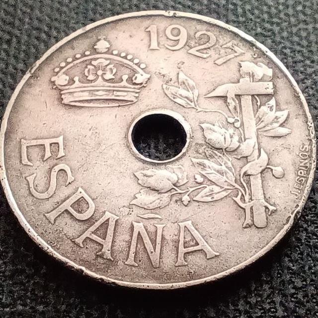 سکه 25 سنتیموس اسپانیا سال 1927