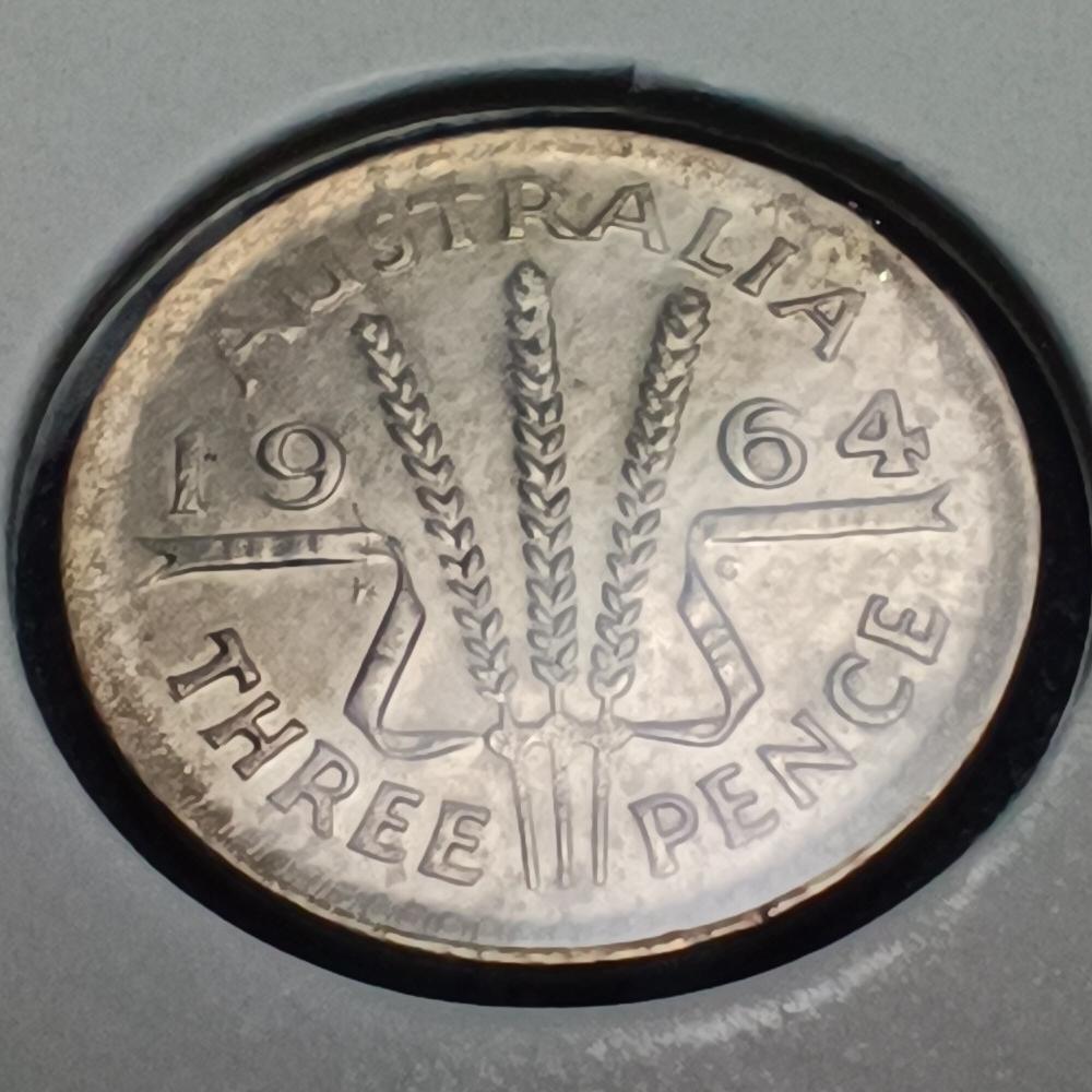 سکه 3 پنی نقره استرالیا سال 1964