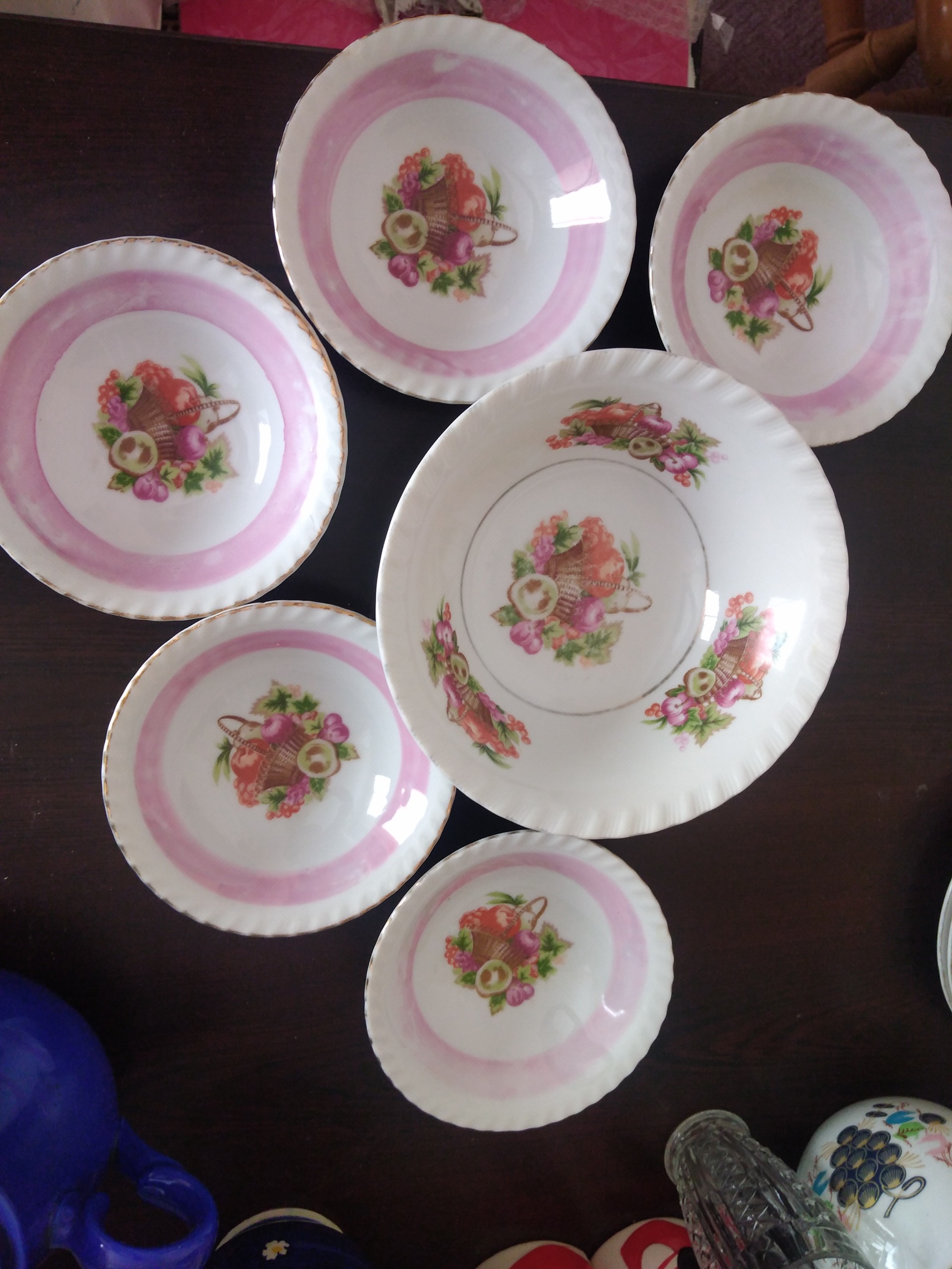 کاسه های طرح سبد گل قدیمی