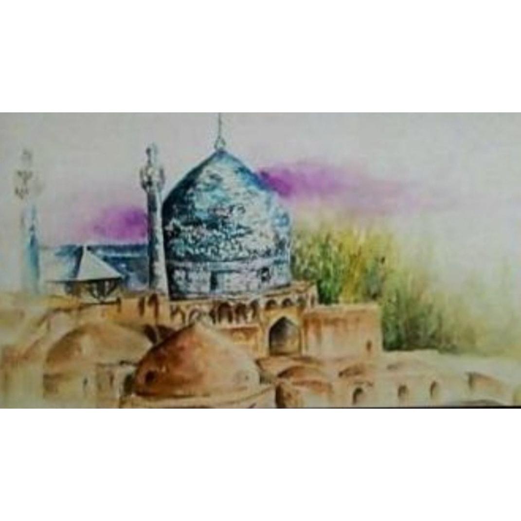 نقاشی آبرنگ مسجد