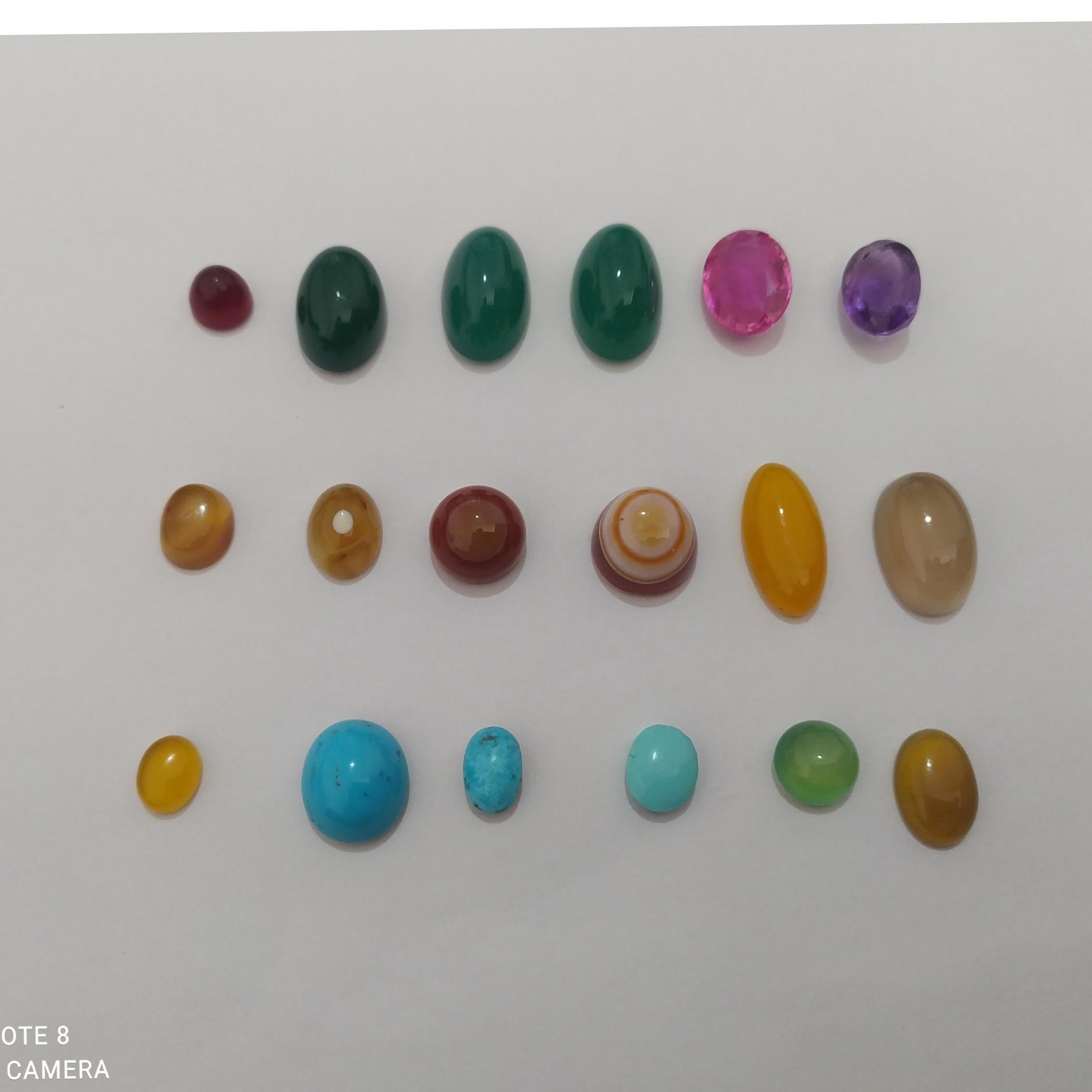 پک 18 عددی نگین عقیق فیروزه جواهری