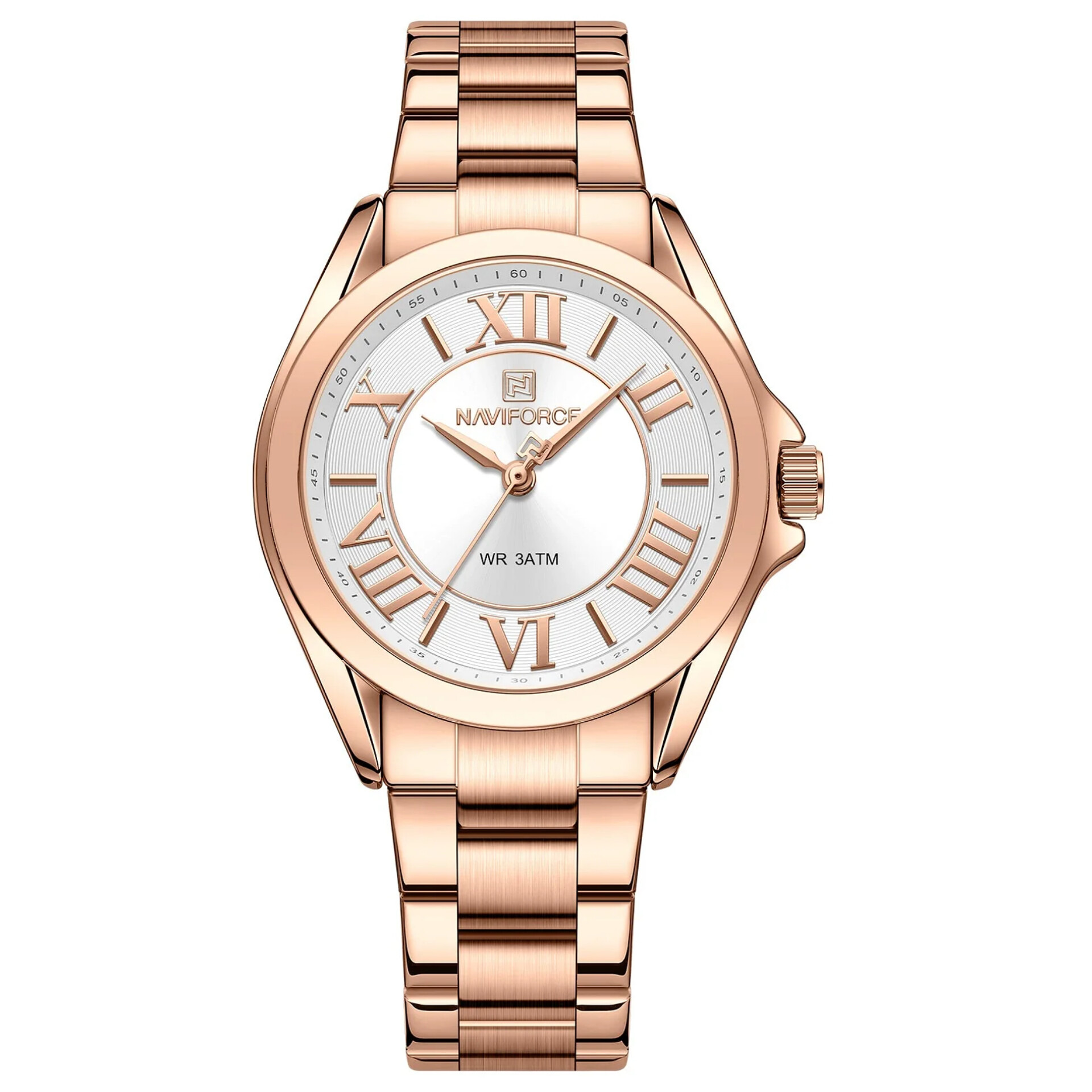 ساعت زنانه NAVIFORCE استیل رزگلد ضدآب