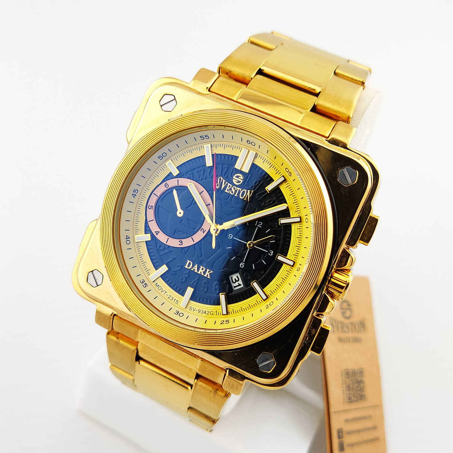 ساعت مردانه سویستون موتور ژاپن تقویمدار قاب درشت