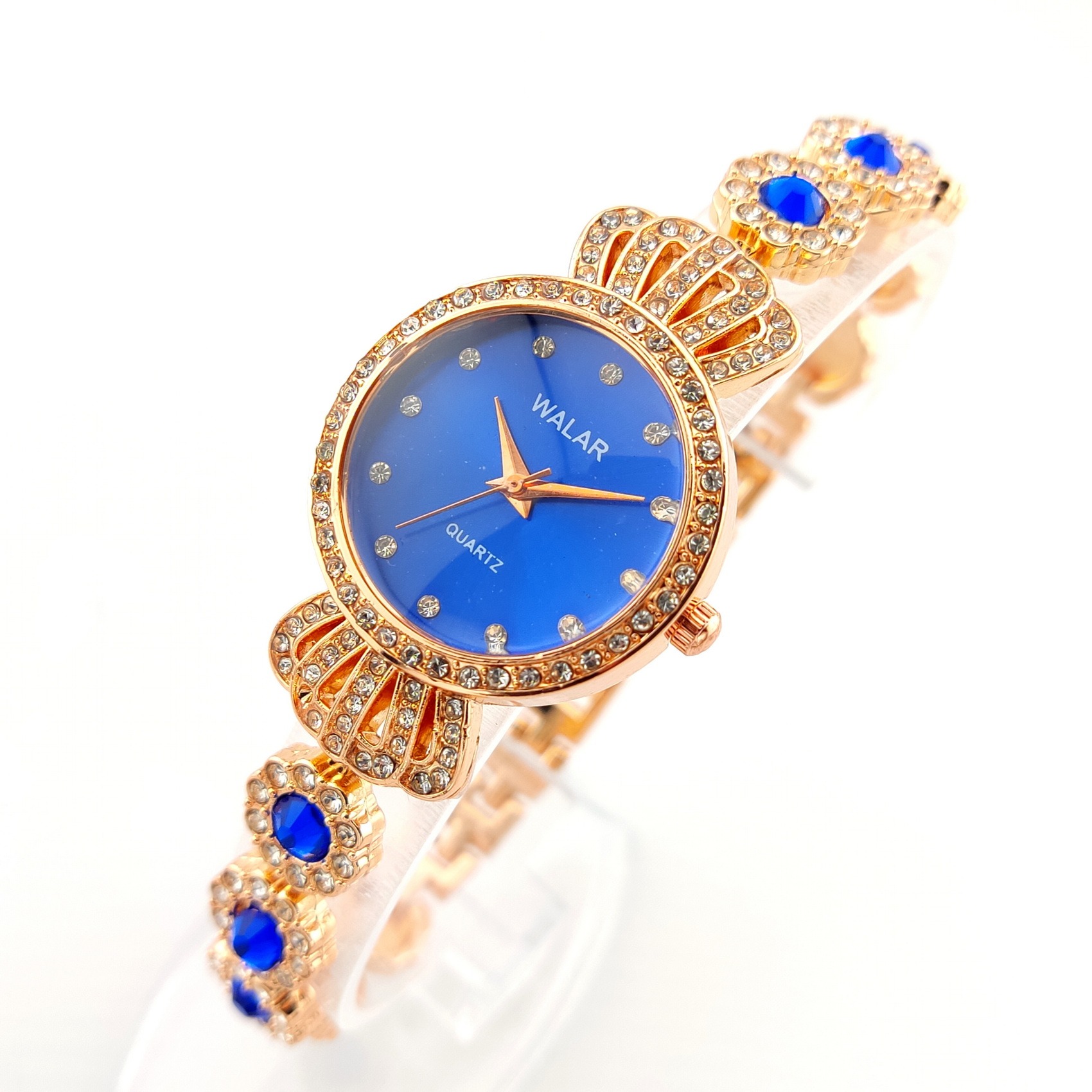 ساعت زنانه WALAR نگیندار دستبندی رزگلد ضدآب
