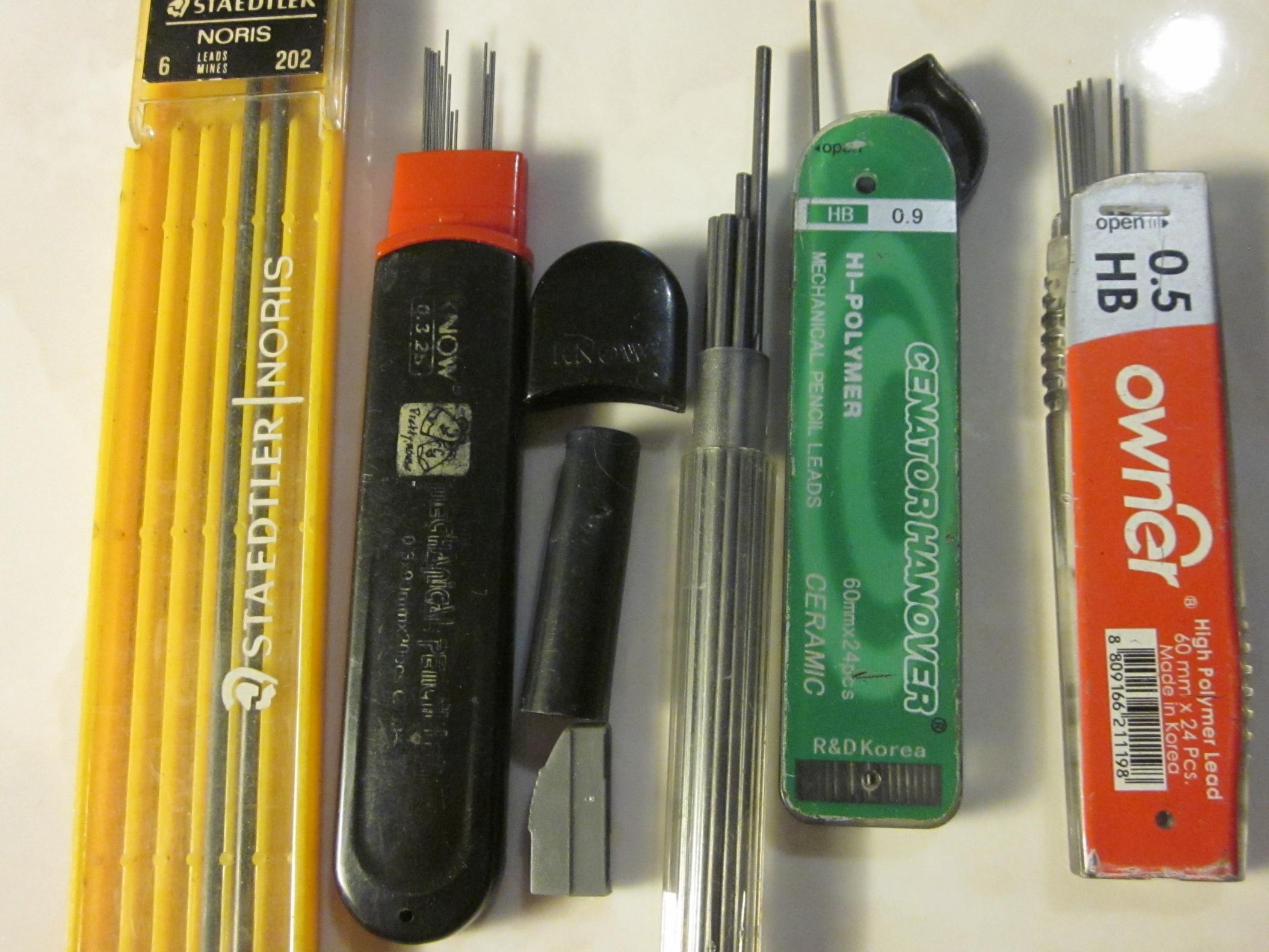 مجموعه 5 عددی نوک اتود و مغزی مداد نوکی