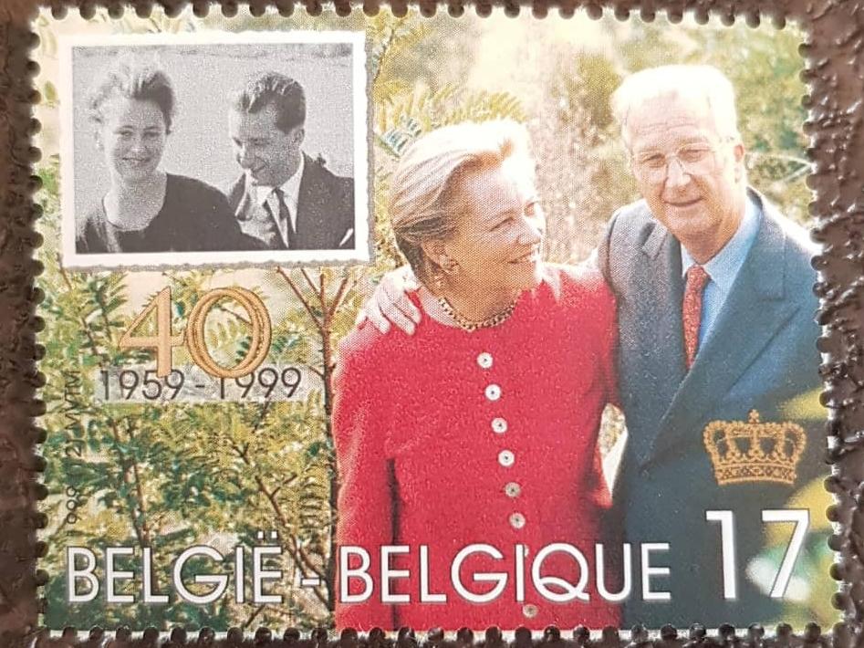 تمبر بلژیک - 1999 سالگرد ازدواج پادشاهی