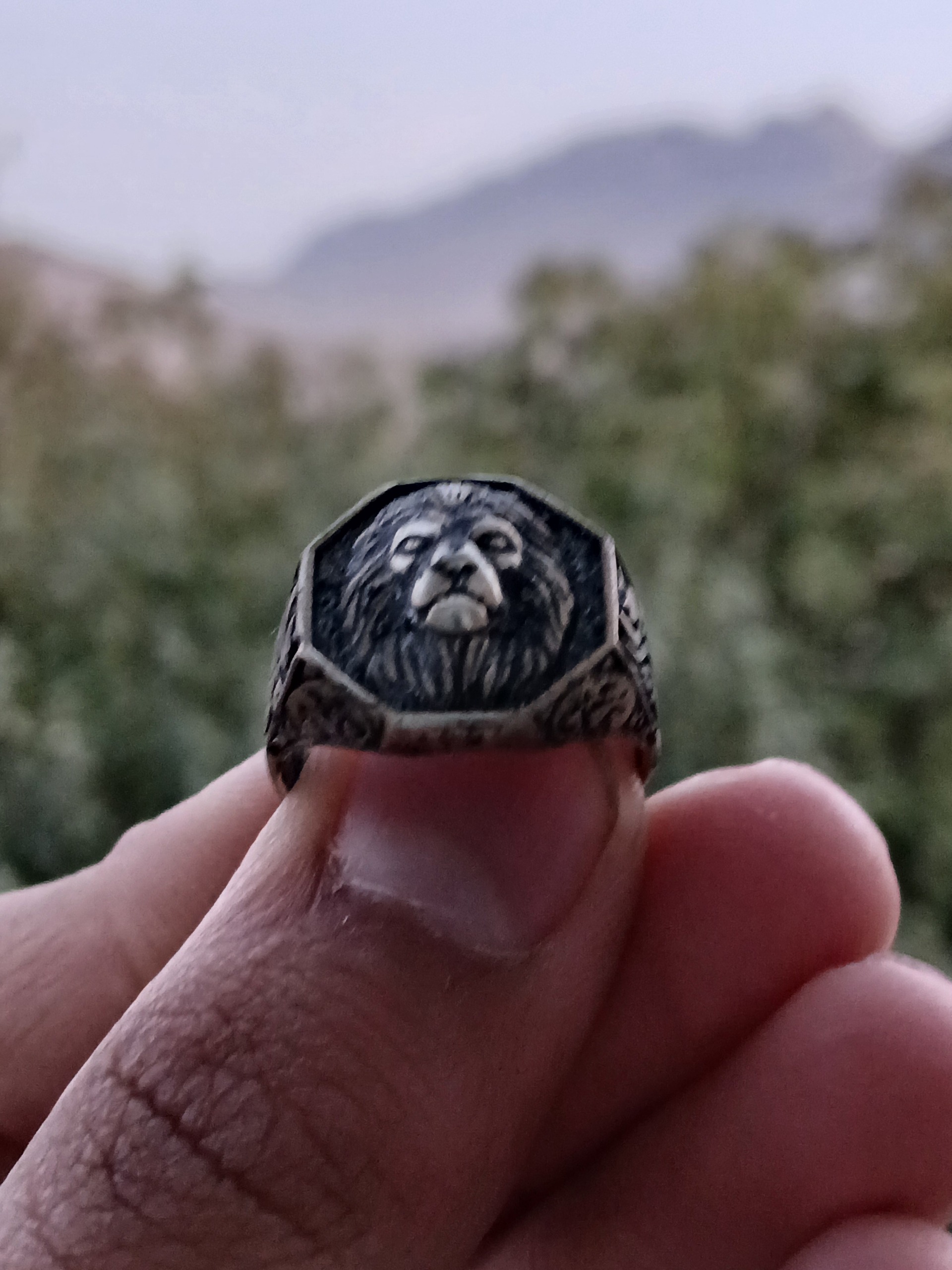 انگشتر نقره ای شیر