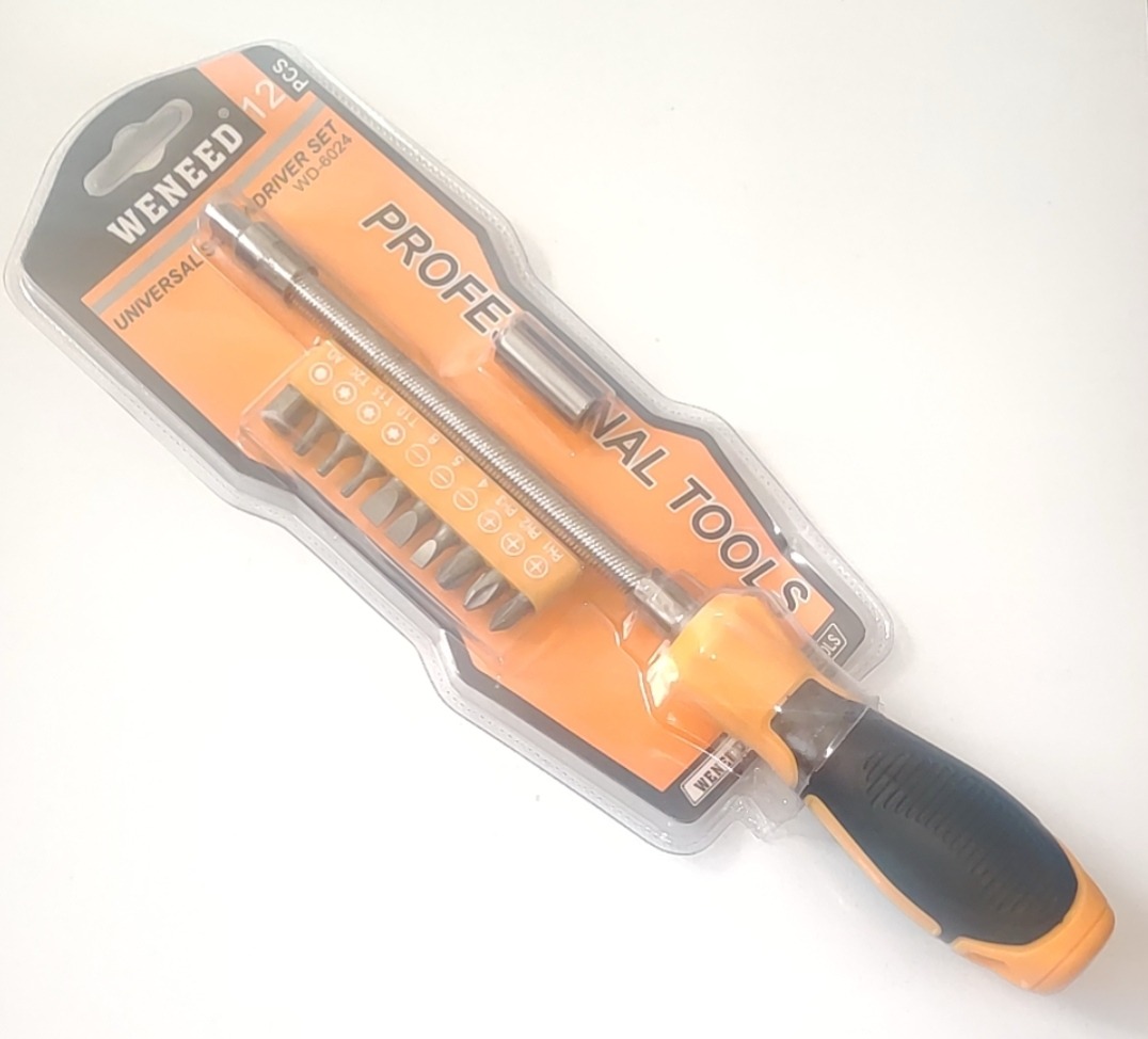 پیچ گوشتی دسته فنری ( ست 12 عددی) بسیارکاربردی