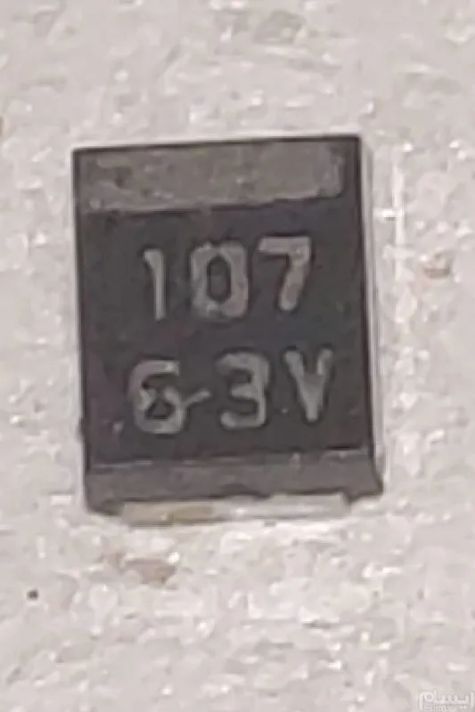 10 عدد خازن 100 میکروفاراد تانتالیوم 6 ولت smd