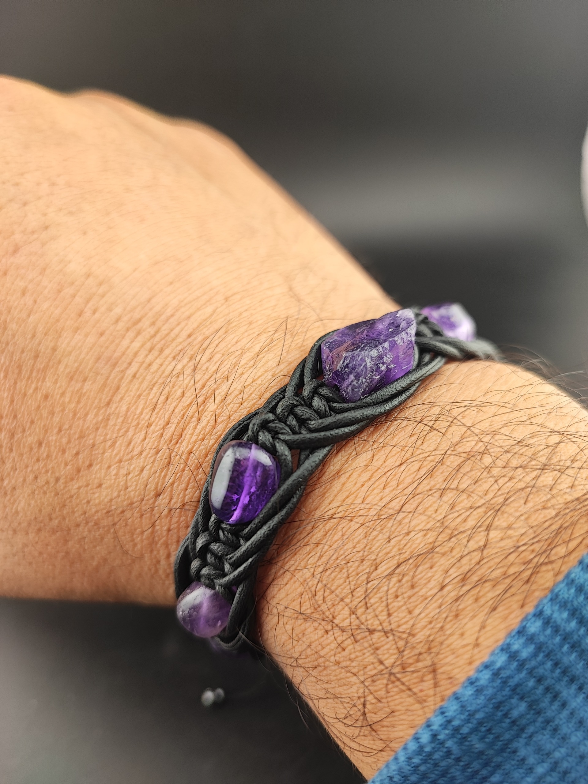 دستبند سنگ طبیعی آمیتیست