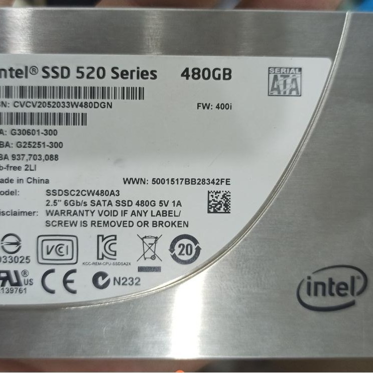 Ssd 480 gig intel استوک اصلی