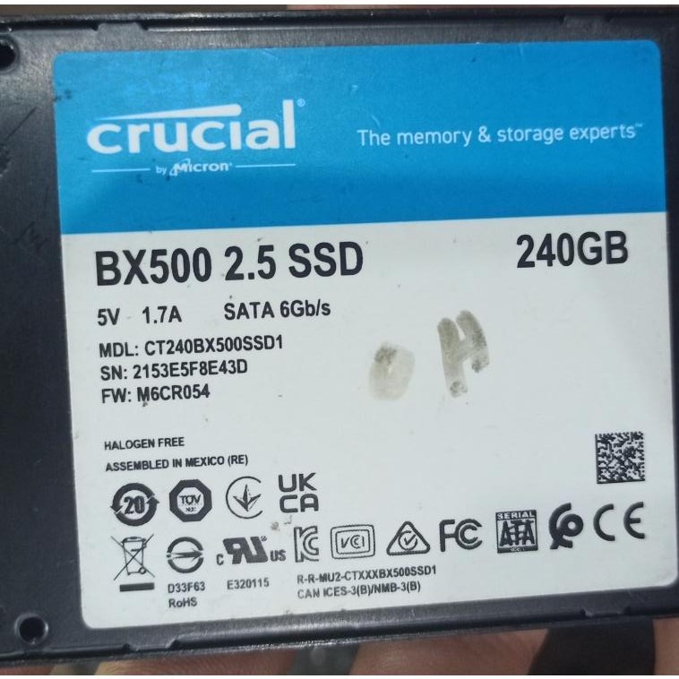 Ssd crucial bx500 240 gig اصلی مکزیک