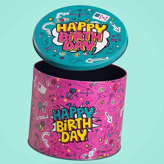جعبه کادو فلزی طرح happy birthday day