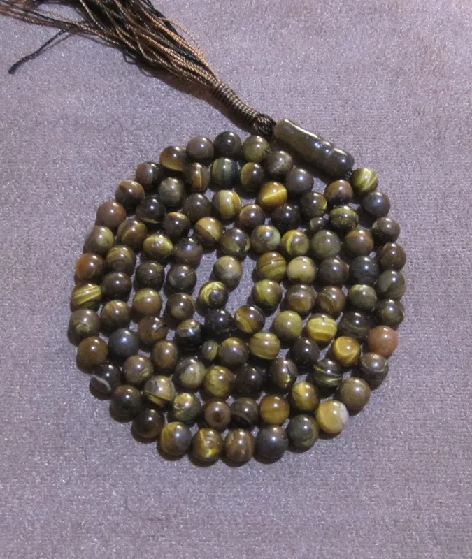 تسبیح چشم ببر سایز 8 با شیخک اصلی