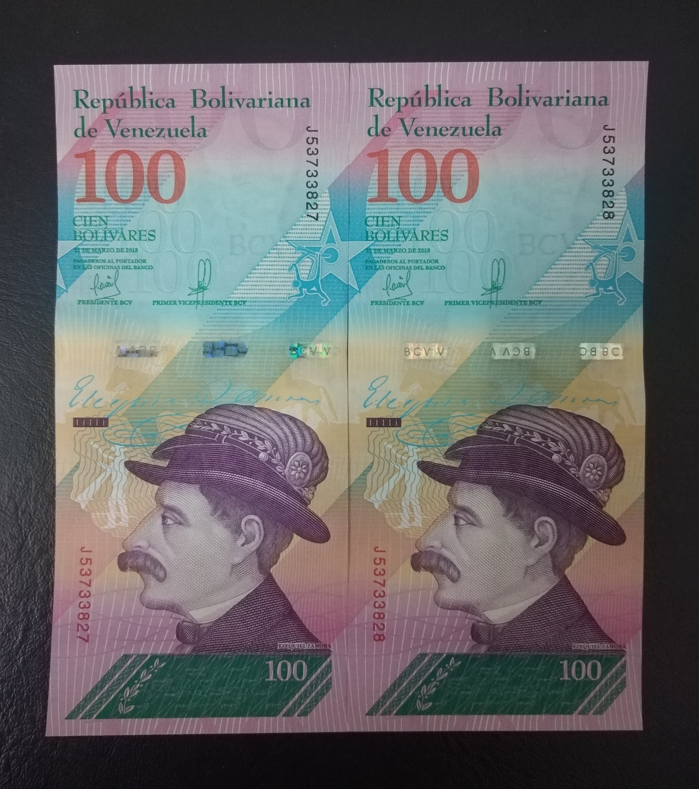 جفت اسکناس 100 ونزوئلا