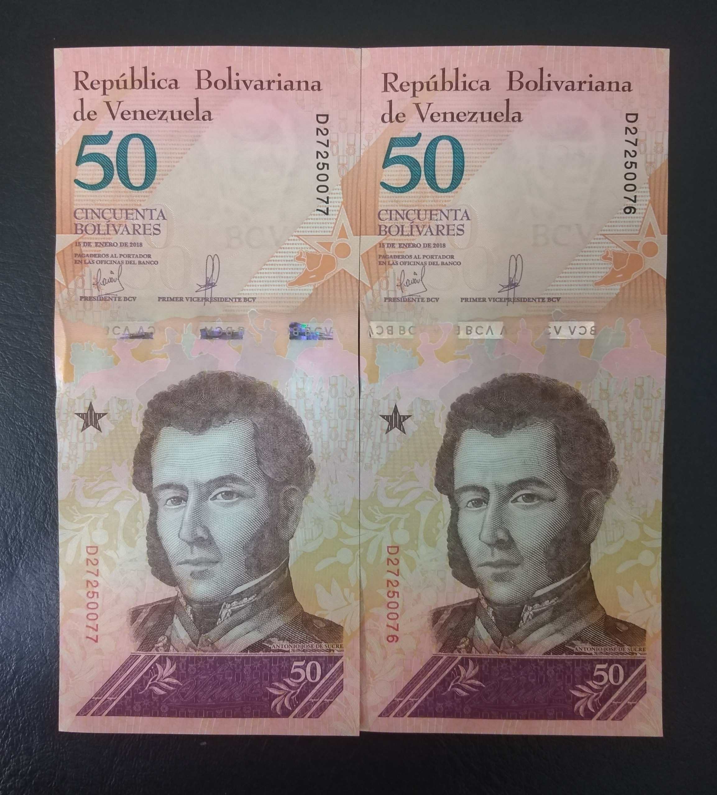جفت اسکناس 50 ونزوئلا