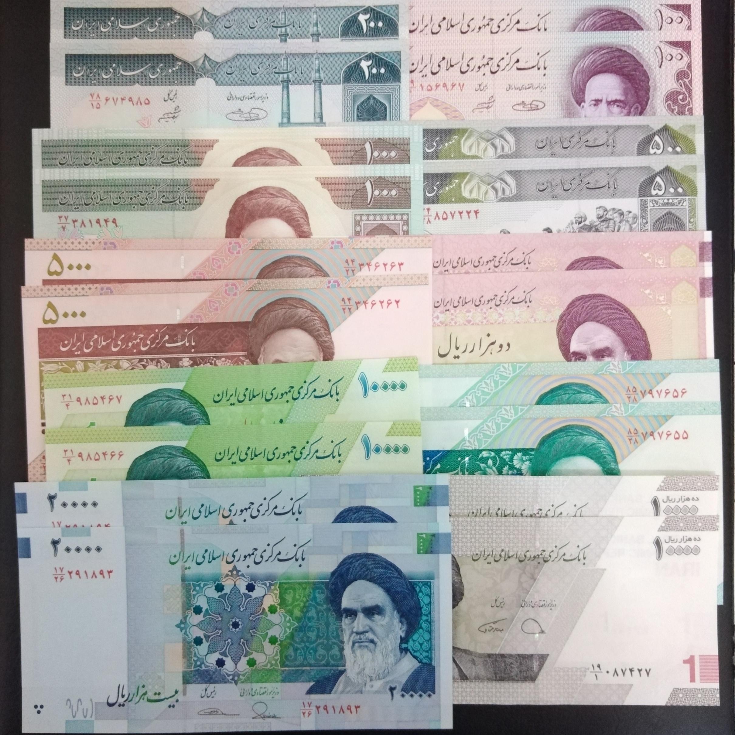 مجموعه 10 جفت اسکناس جمهوری 10 تا 2000 تومان