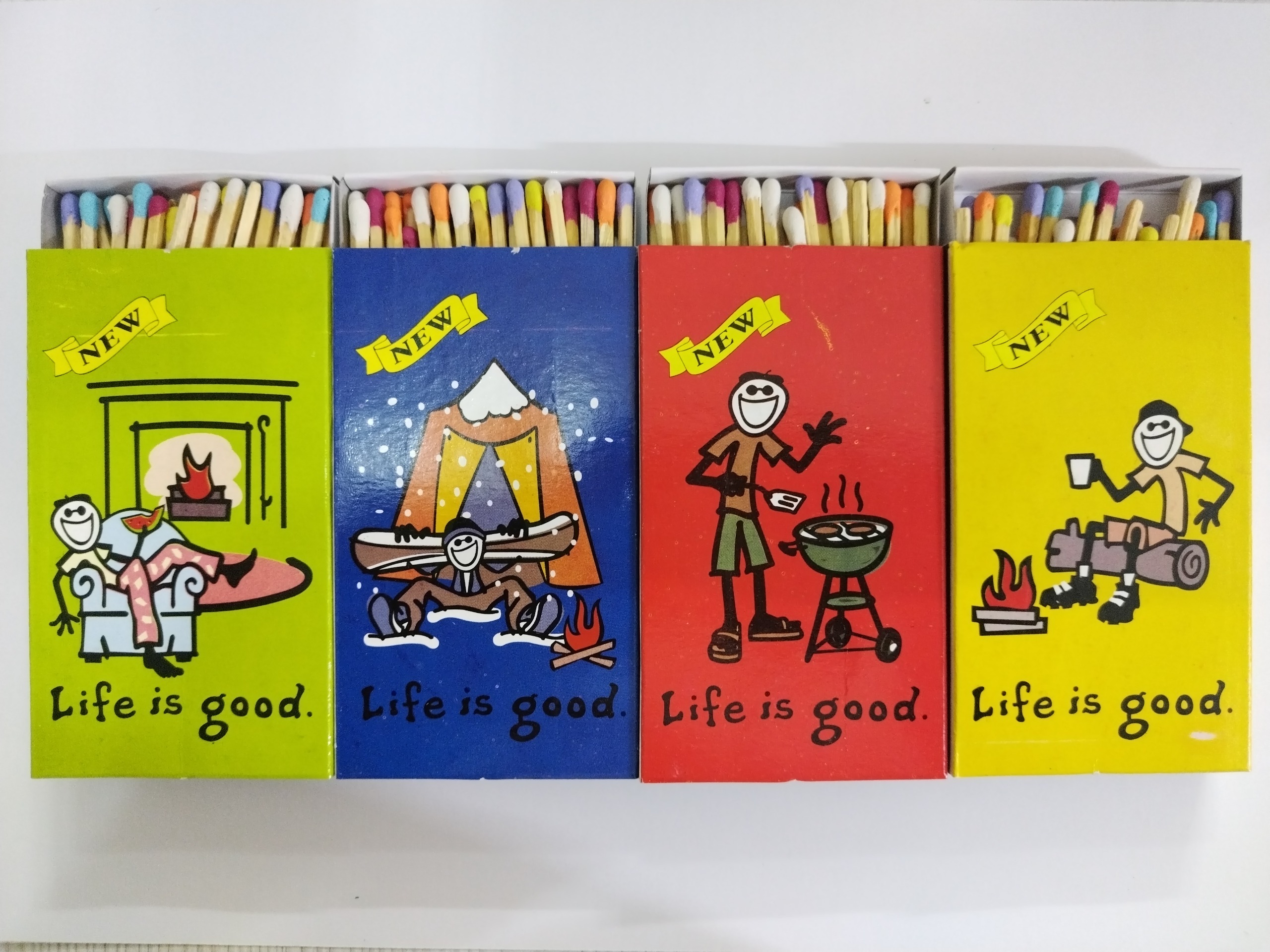 ست 4 تایی کبریت بزرگ شومینه و باربیکیو رنگی توکلی