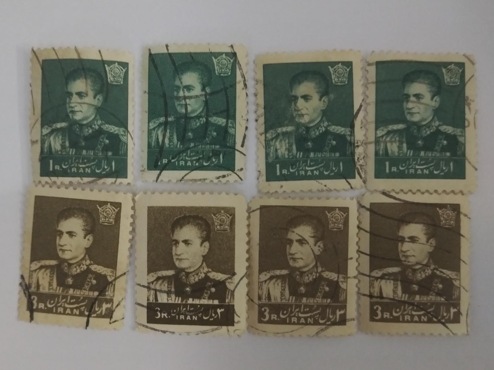 8 تمبر سری 9 محمدرضا پهلوی