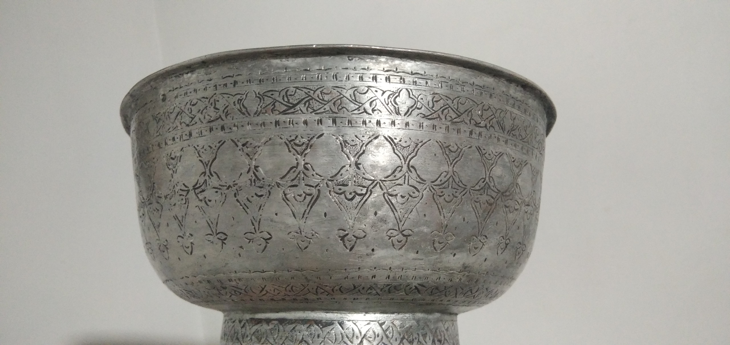 کاسه مسی قدیمی قلم یزد