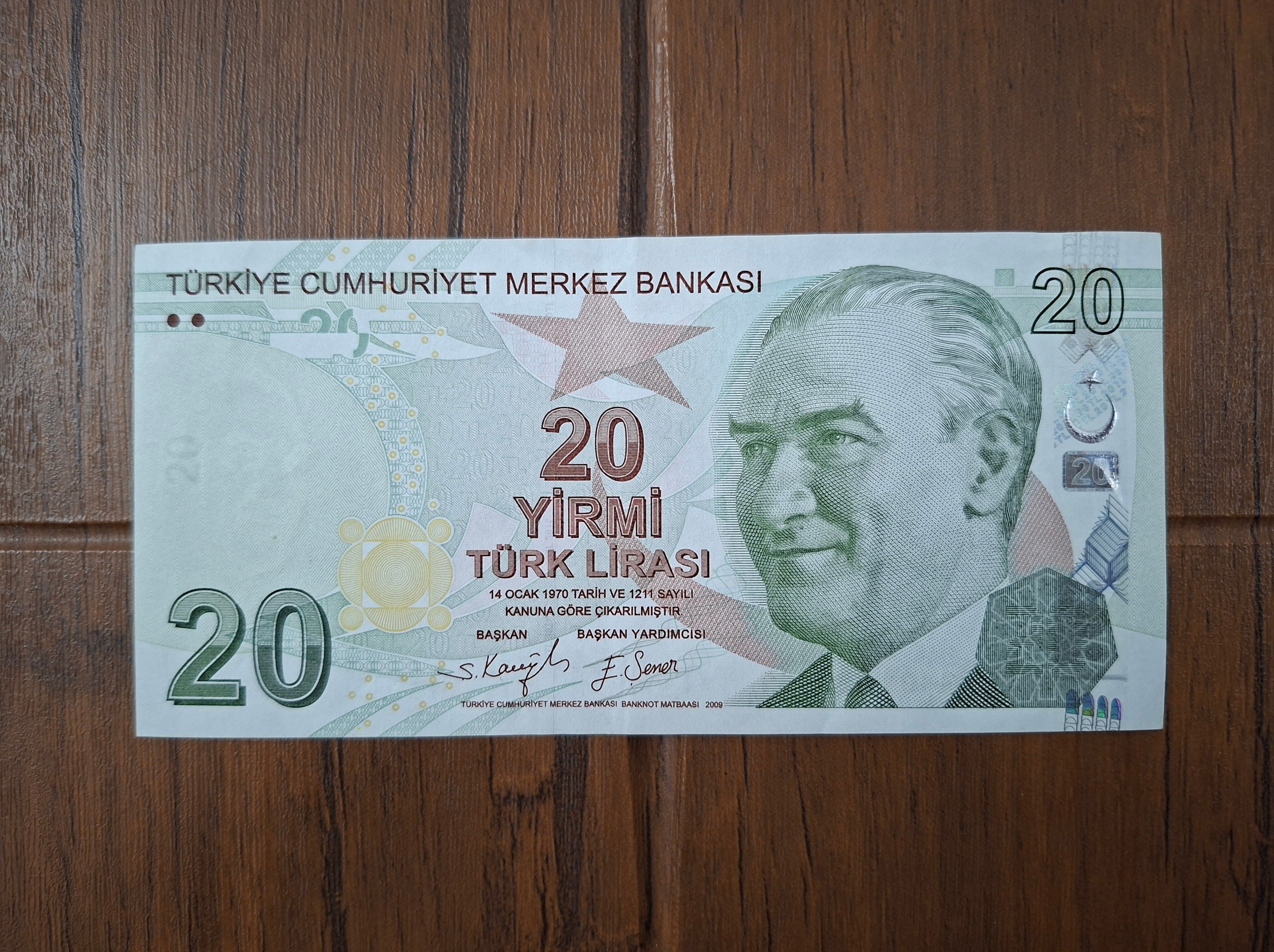 اسکناس 20 لیر ترکیه بانکی