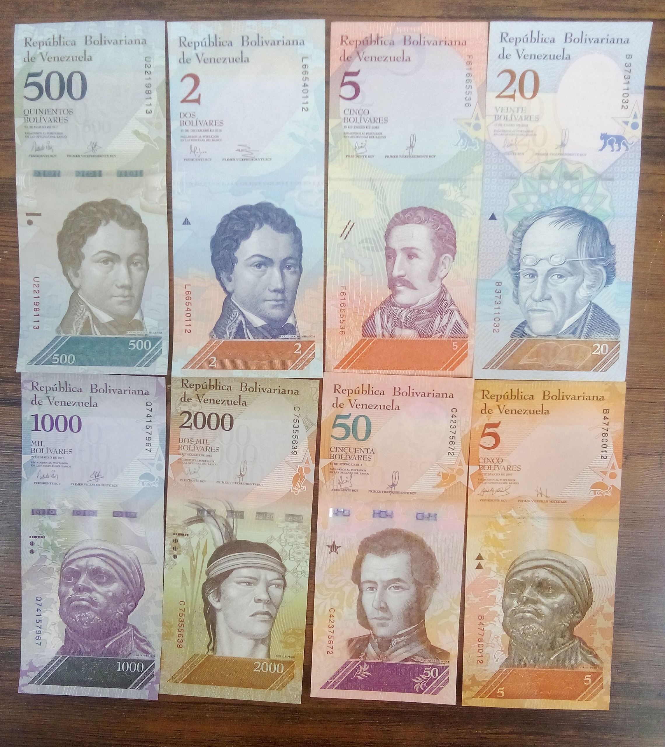 ست 8برگ اسکناس زیبای ونزوئلا