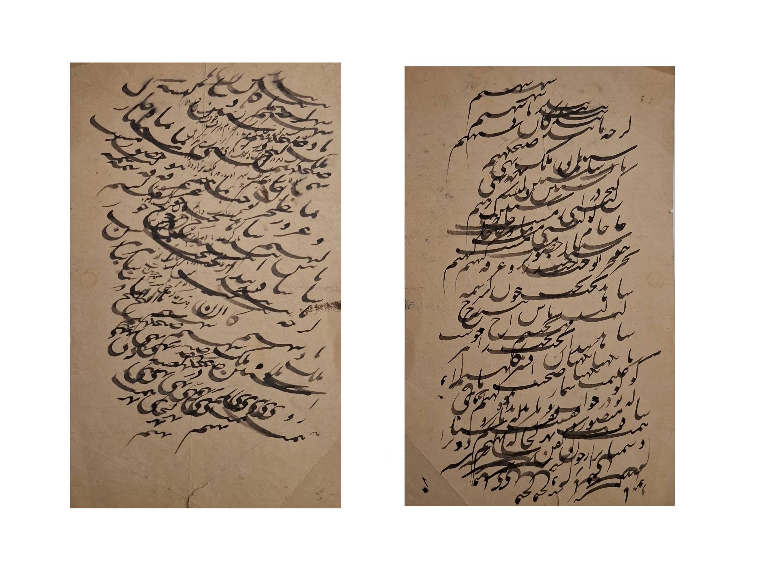 تابلوخط بینظیر سیاهمشق قاجاری دو رو