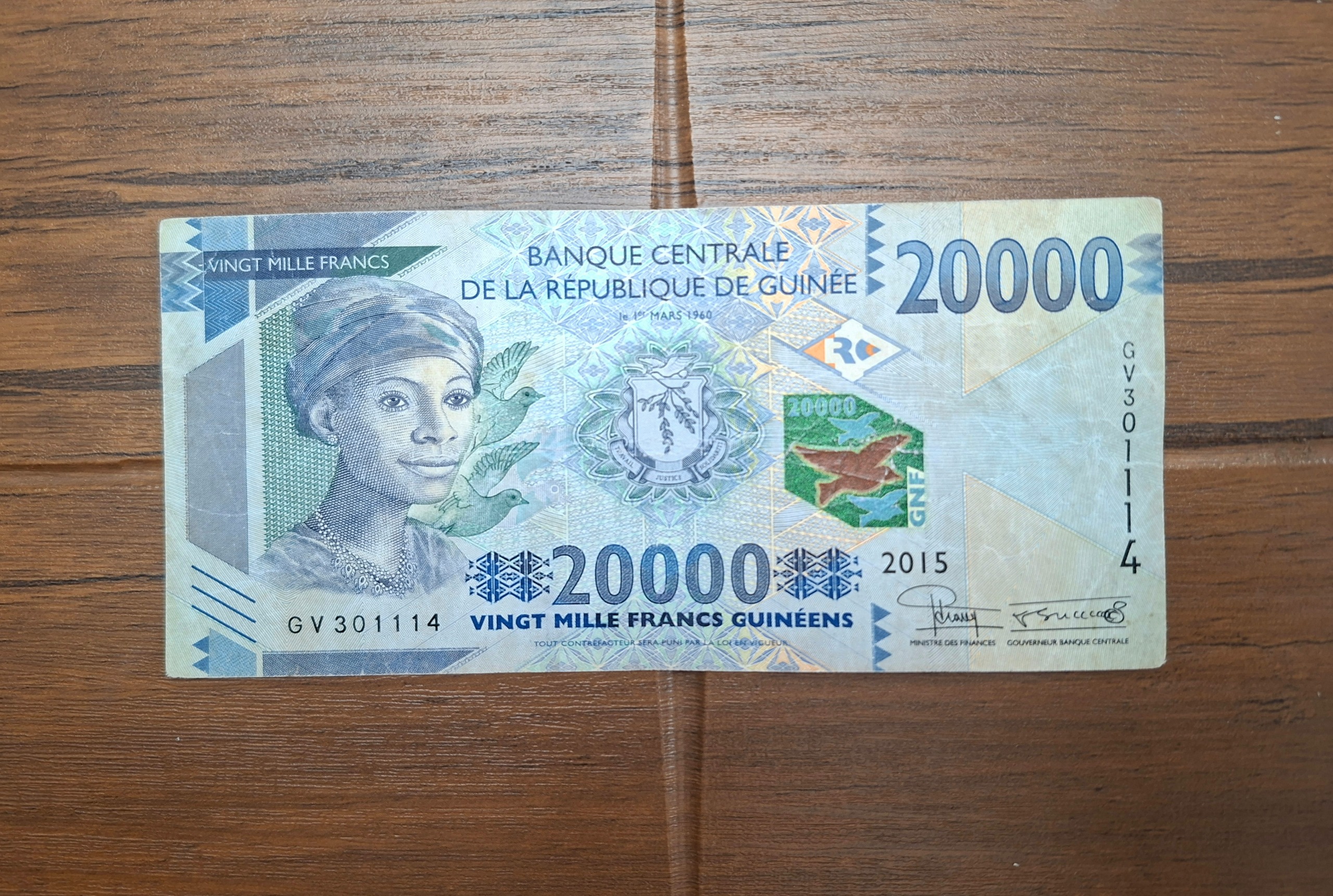 اسکناس 20000 فرانک 2015