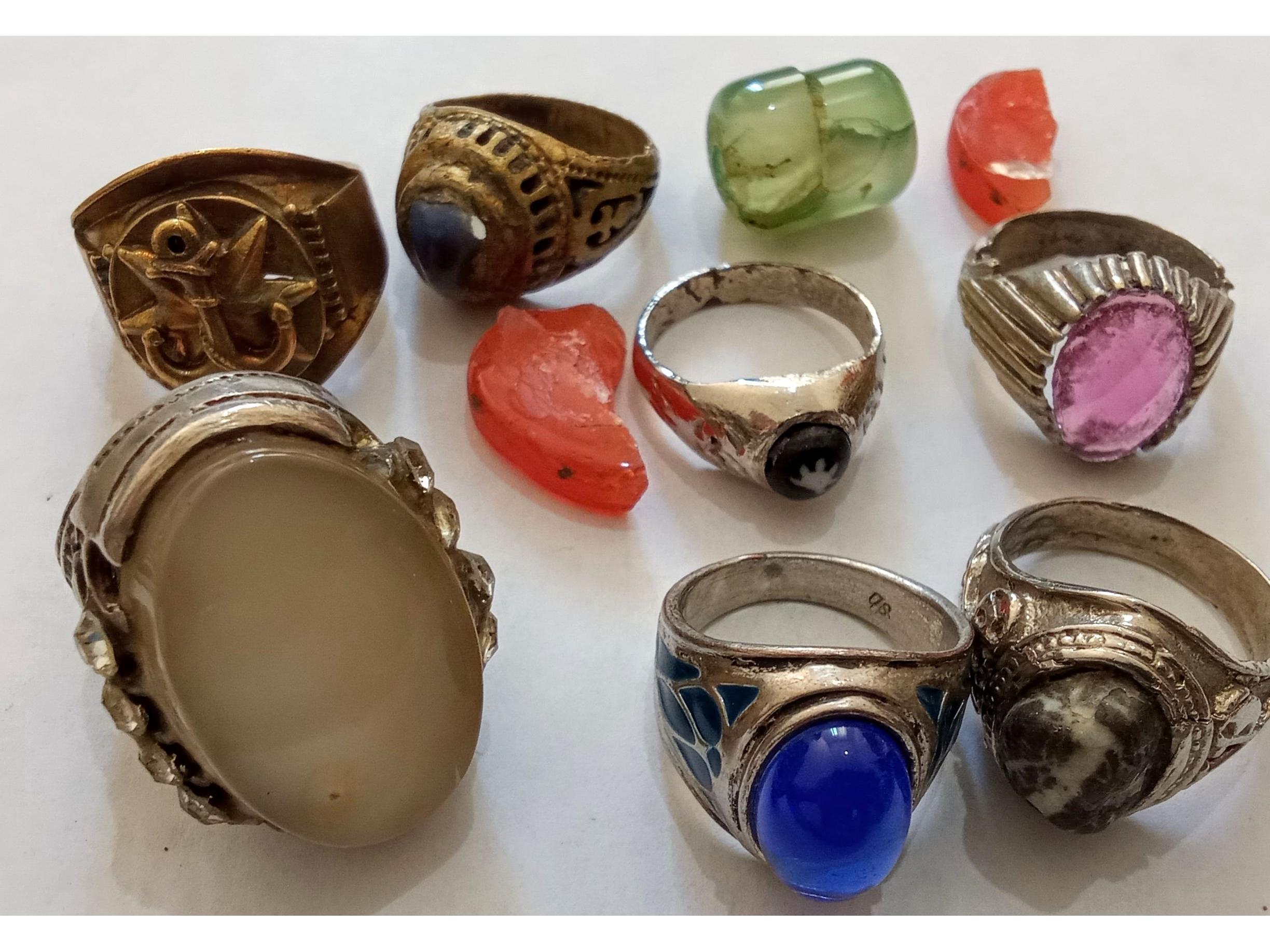 7 انگشتر قدیمی ارزشمندمهره عقیق