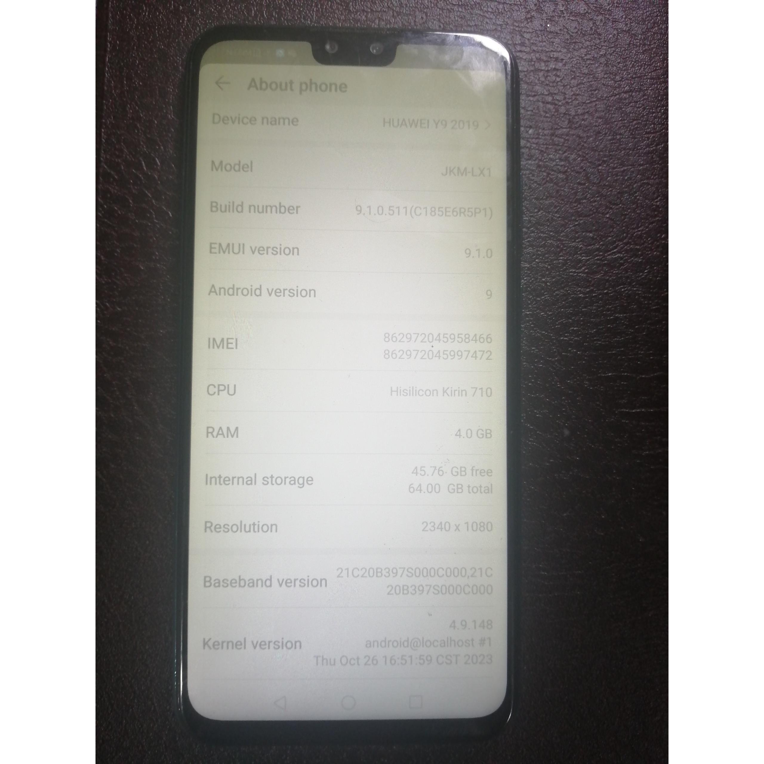 هواوی y9 وضعیت سفید با السیدی دارای پرش