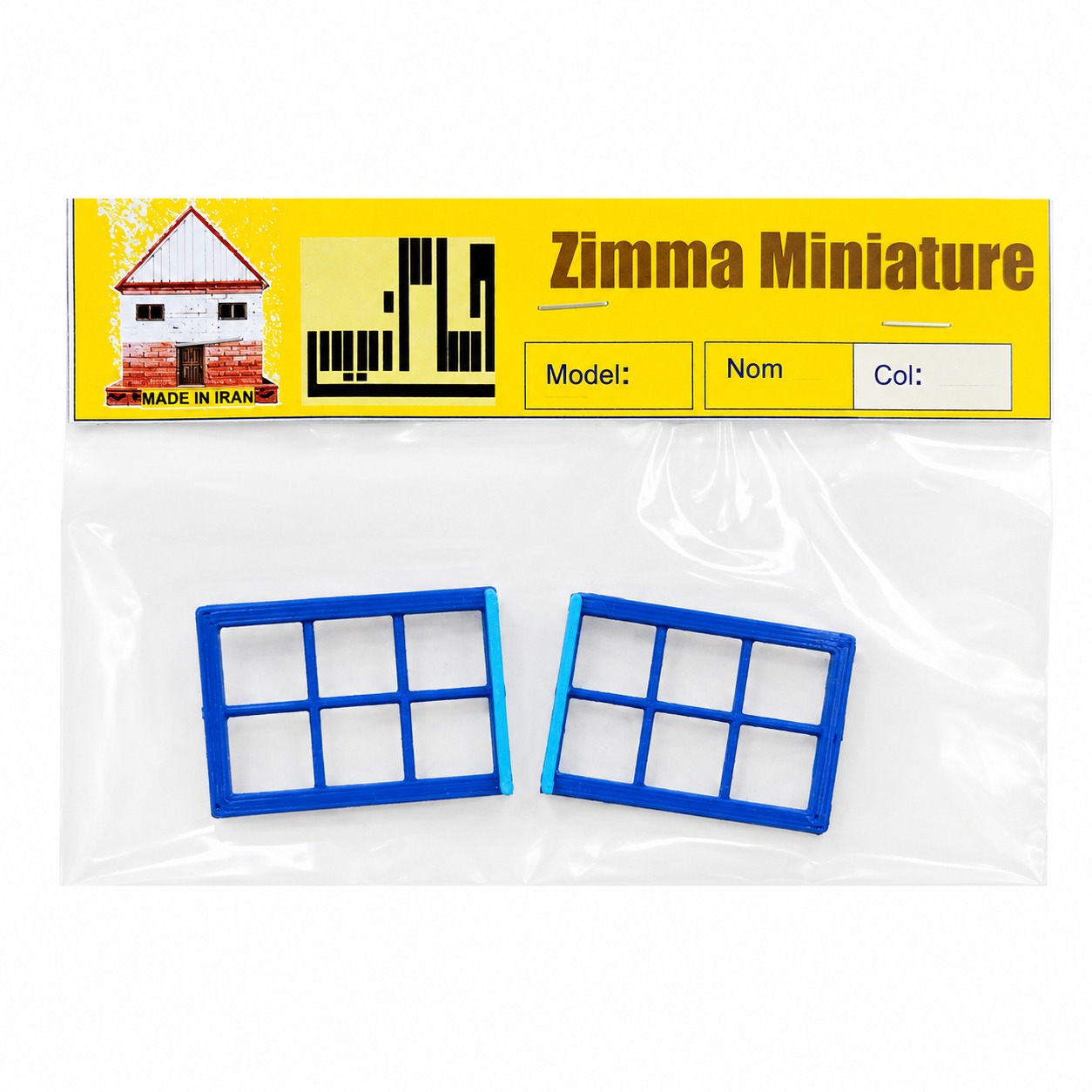بسته2 عددی پنجره مینیاتوری Zimma مدل 2cal blue