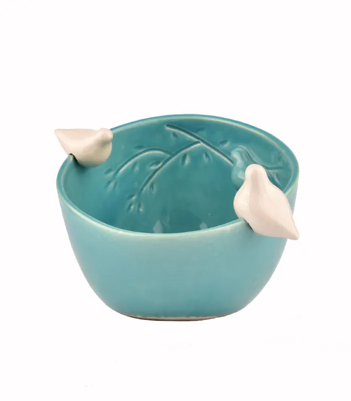 ظرف سرامیکی دست ساز طرح پرنده- کد 002