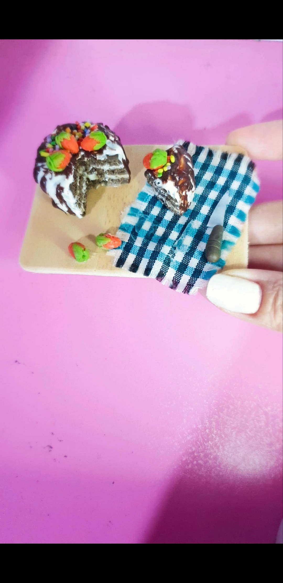 مگنت کیک شکلاتی توت فرنگی(پس کرایه