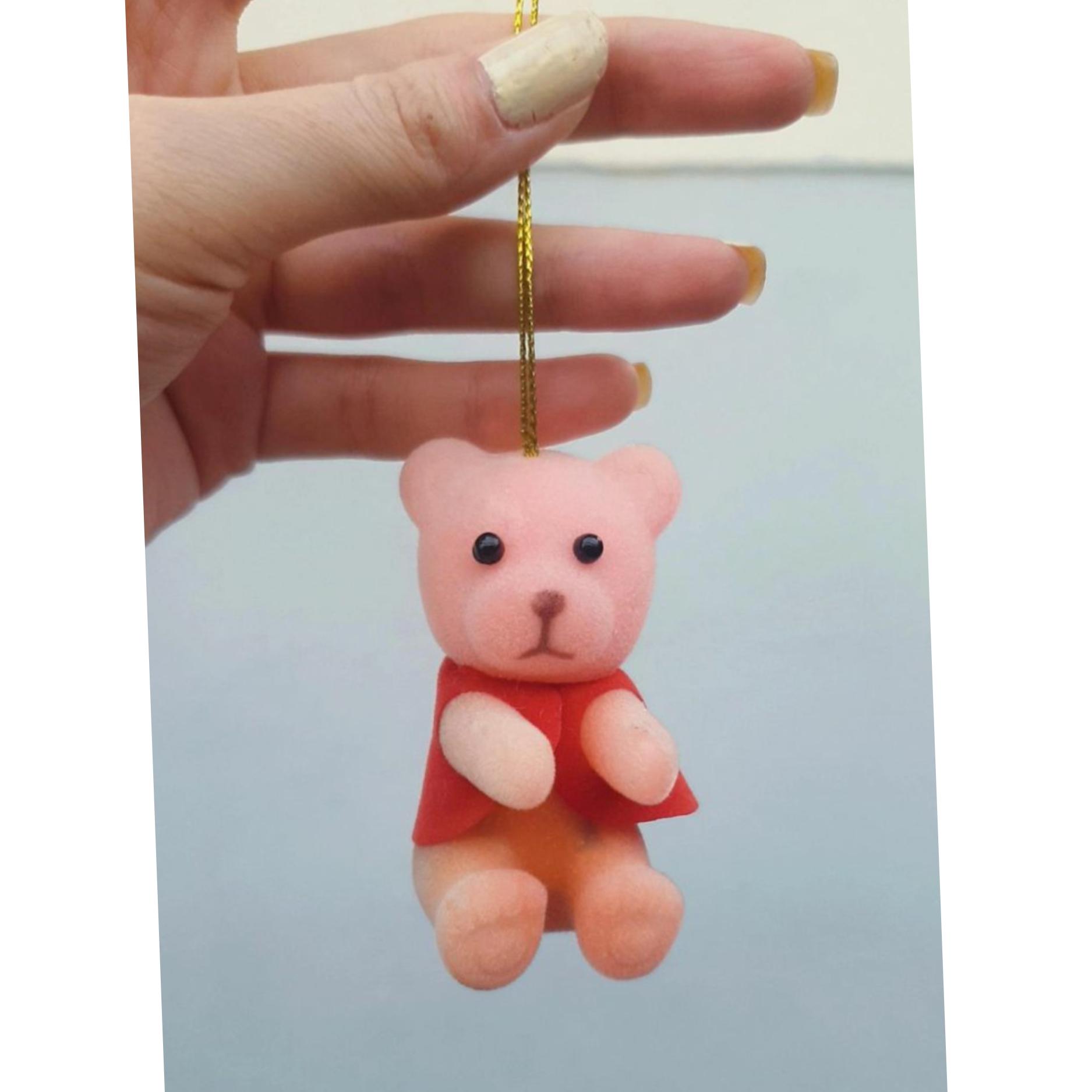 آویز خرس مخملی معطر بوی ادامس میده