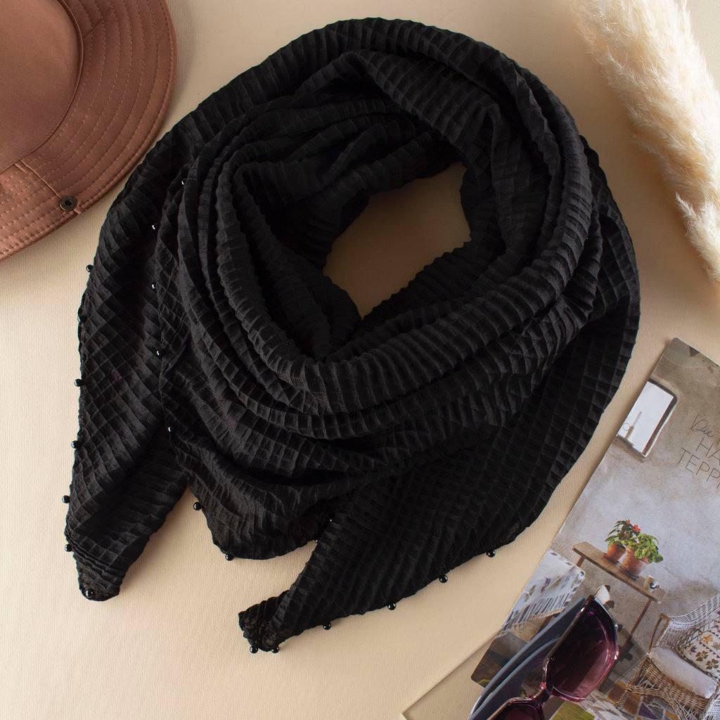 روسری مشکی پلیسه مراوریدی