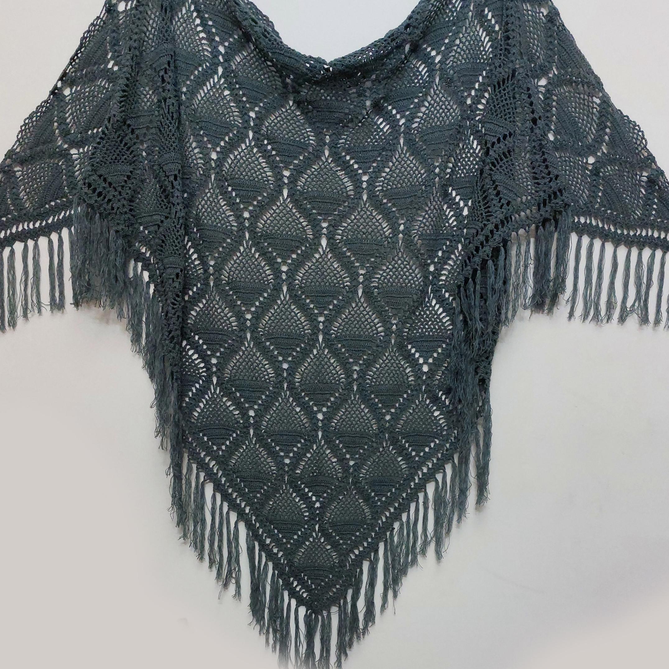 اشارپ قلاب بافی طوسی (کار دست)