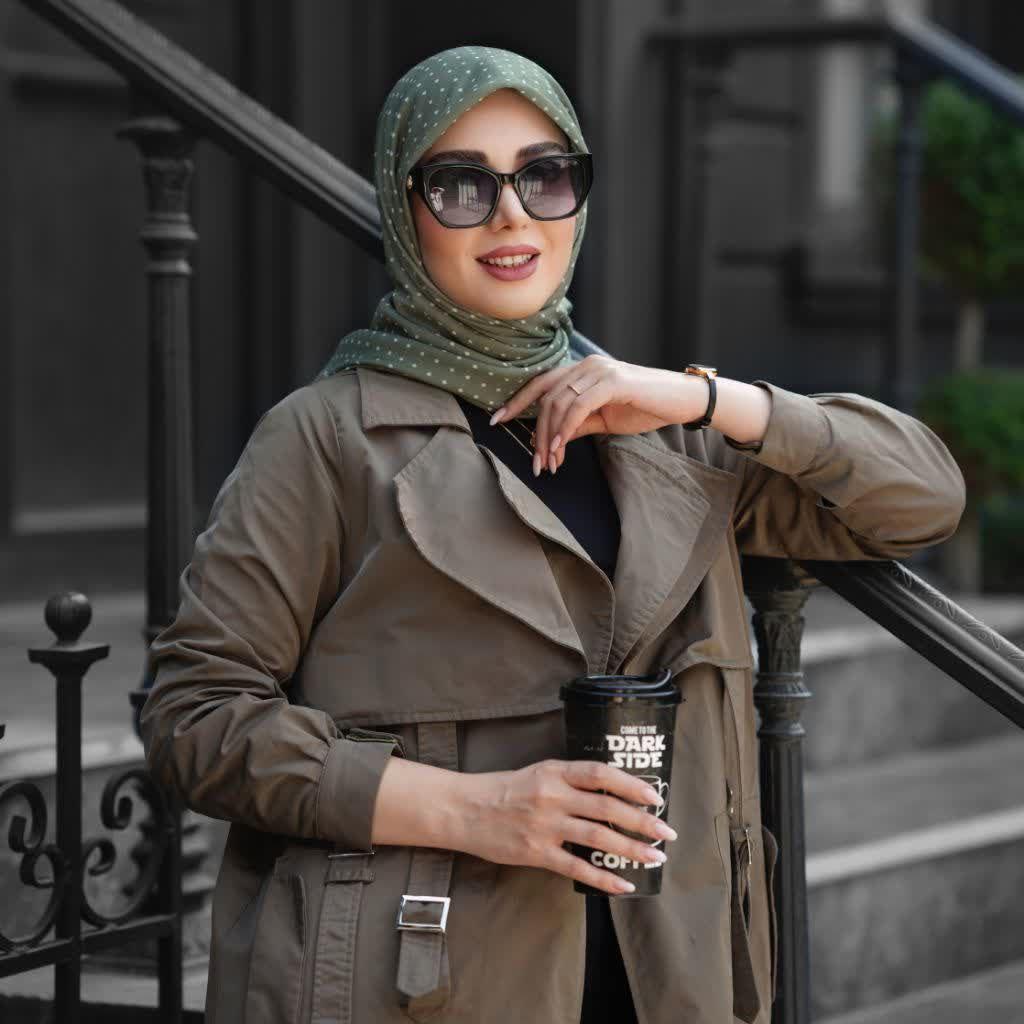 روسری نخی سبز سدری