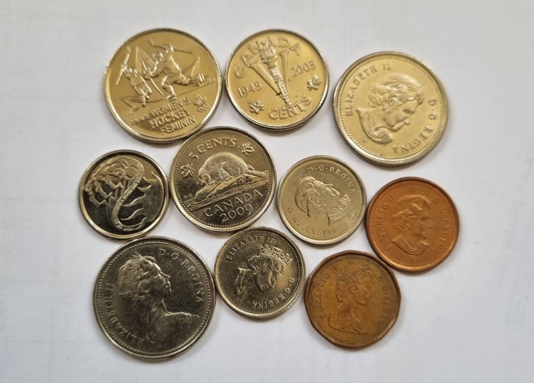 پکیج کمیاب 10 سکه غیرتکراری کانادا باهم(توضیحات)