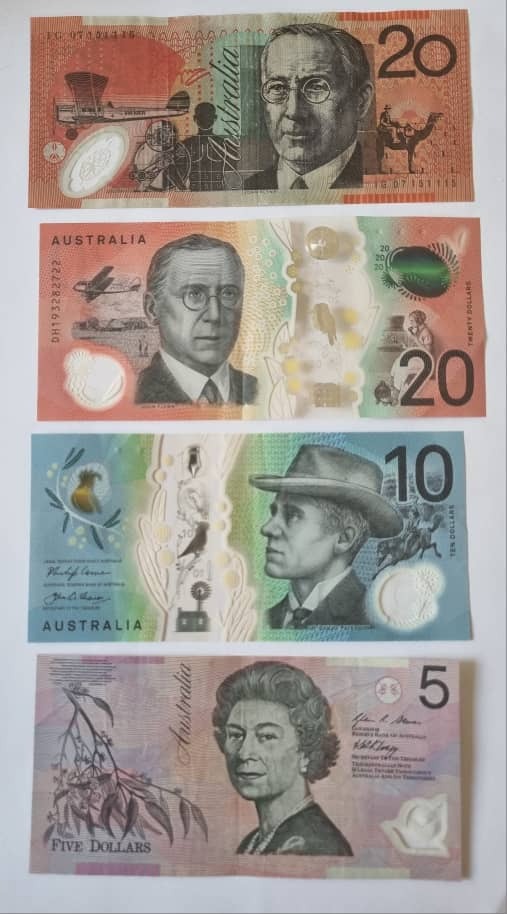 4 اسکناس غیرتکراری استرالیا(55 دلار ارز جاری)