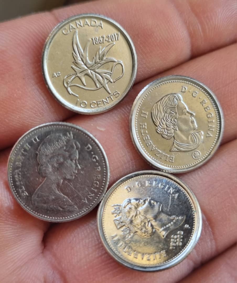 4 سکه متنوع 10 سنت کانادا(3دوره مختلف ملکه)