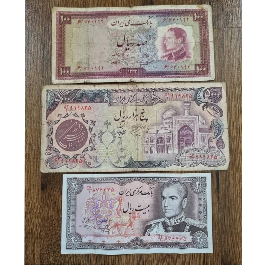3 اسکناس ارزشمند پهلوی باهم(کتاب 6)