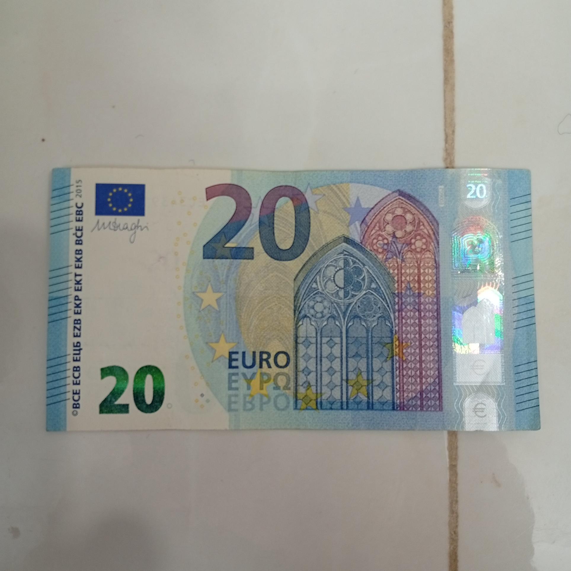 اسکناس 20 یورو اتحادیه اروپا ( توضیحات )