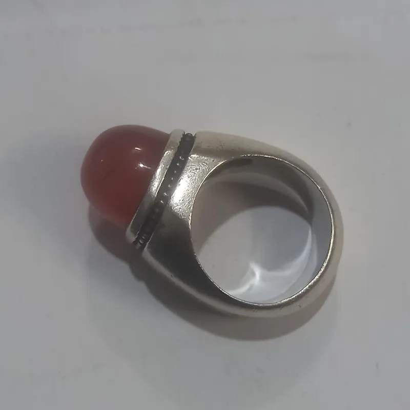 انگشتر تمام نقره عقیق اصل و بسیار زیبا