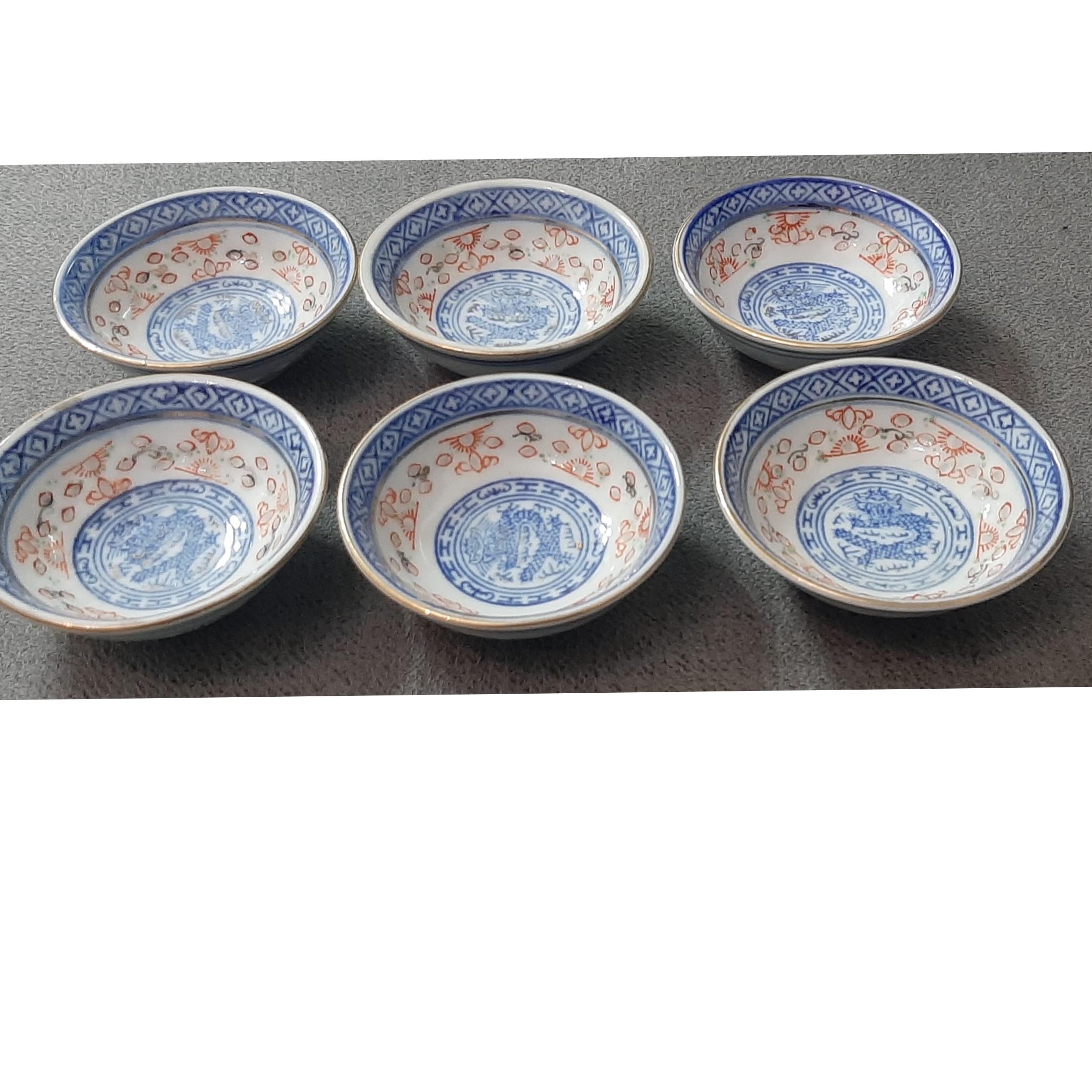 6 عدد کاسه کوچک خیلی قدیمی